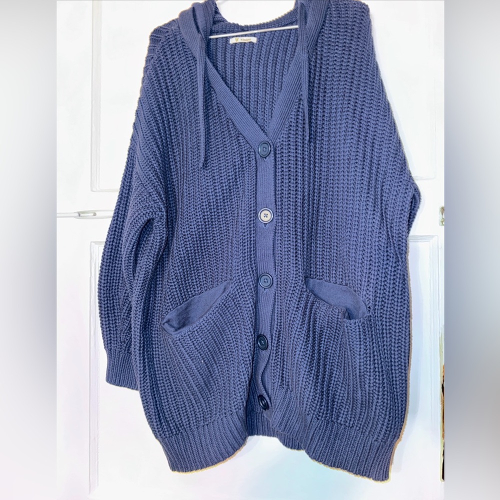 Women’s Wiseknit Blue Navy Sweater No Size Could Be L Or XL Or Even a Mediu